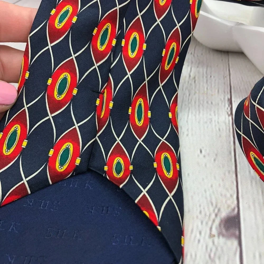 vintage marco polo italian style silk tie preppy office business